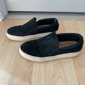 Steve Madden Black Slip-On Platform Shoes